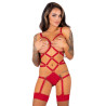 Livco Corsetti Fashion - Thiara Lc 20213 Ensemble Corps + Bas Rouge L/Xl